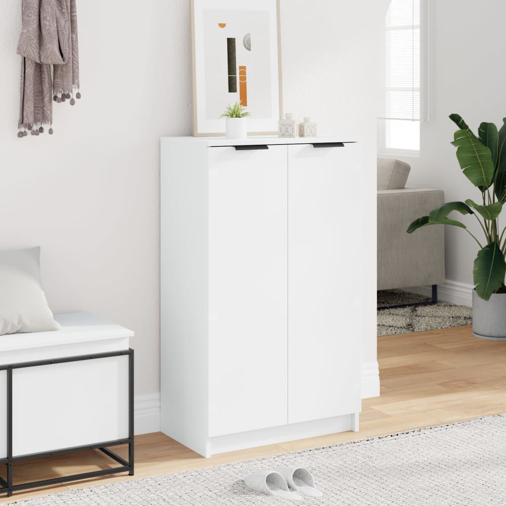 Shoe Cabinet White 59x35x100.5 cm Engineered Wood